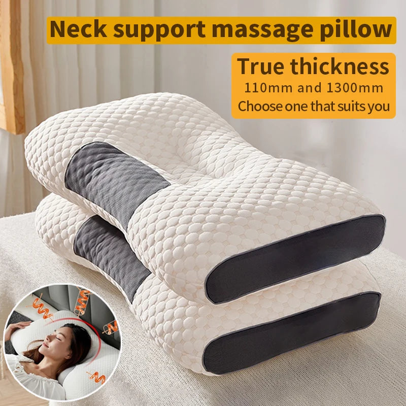 Cervical Orthopedic Neck Pillow – Adjustable Height Soybean Fiber Massage Pillow for Neck Pain Relief 0