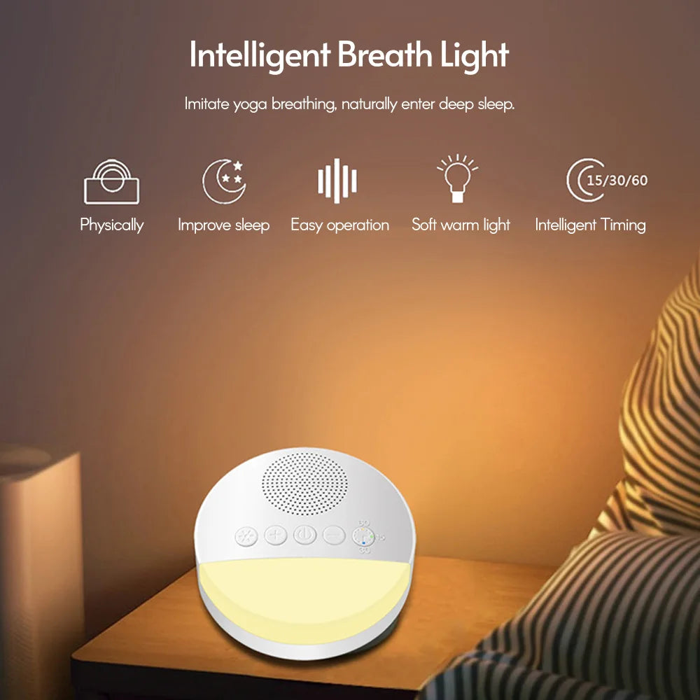 USB Rechargeable Baby White Noise Machine with Timer, Night Light, Multiple Sound Options, Compact Design for Infants and Toddlers 4