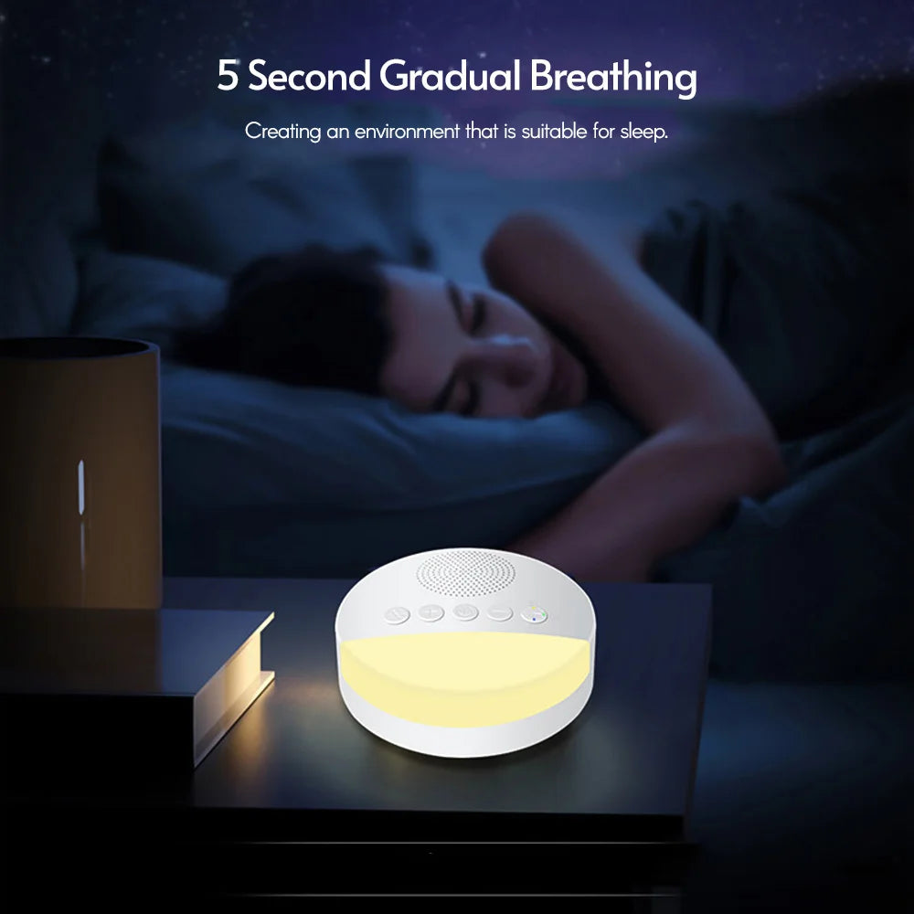 USB Rechargeable Baby White Noise Machine with Timer, Night Light, Multiple Sound Options, Compact Design for Infants and Toddlers 5